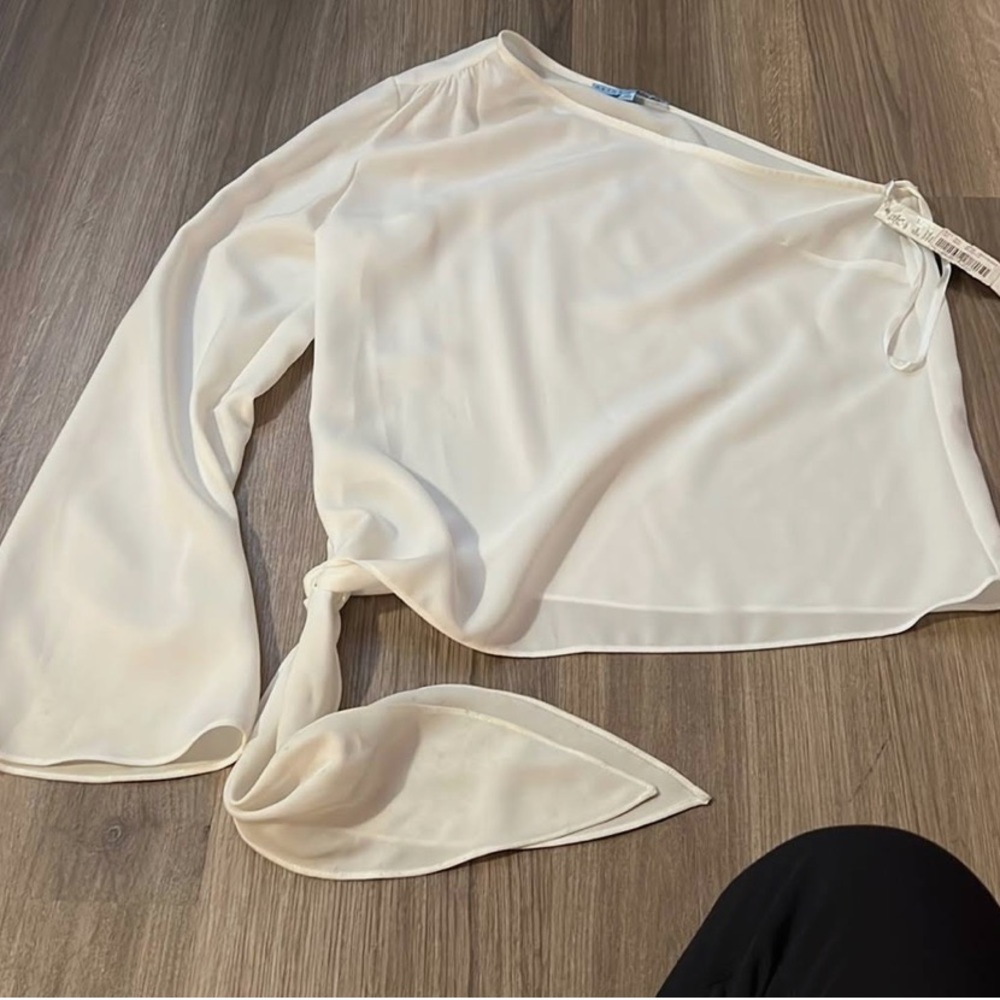 Antonio Melani one shoulder tie blouse